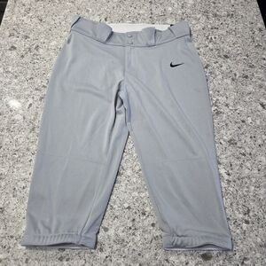 Nike Women's Diamond Invader 3/4 length Slim Fit softball pants Size Large Gray